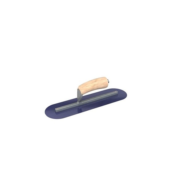 Steel City Trowels By Bon Bon 66-151 Finish Trowel, Round, Blue Steel, 14 X 4, Wood 66-151 - main